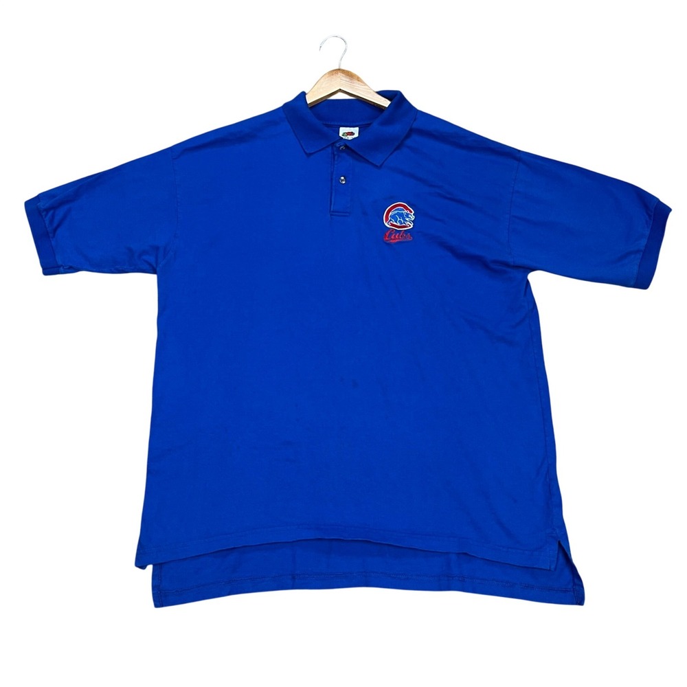 Chicago Cubs Fruit of the Loom Polo Shirt Mens XXL Blue Performance‎ Golf MLB